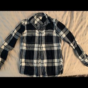 J-Crew navy blue flannel